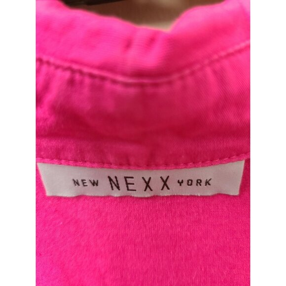 Nexx New York Womens Top Size Large Pink Sleeveless Ruffle Neck Blouse Casual - Picture 6 of 9